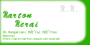 marton merai business card